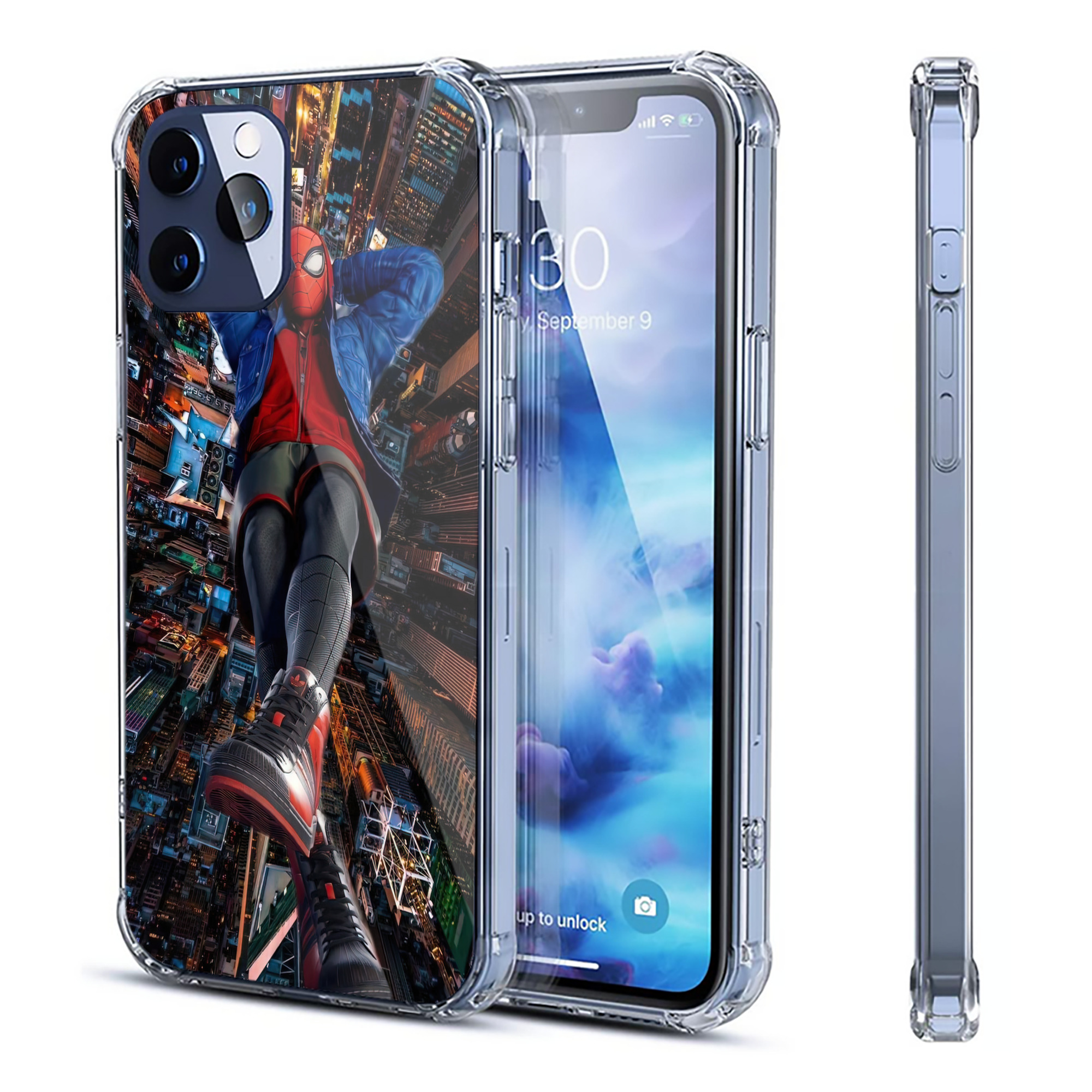 （画像用） Spider Man スパイダーマン 【iPhone 12シリーズ対応】透明スマホケース（クリアソフトケース）